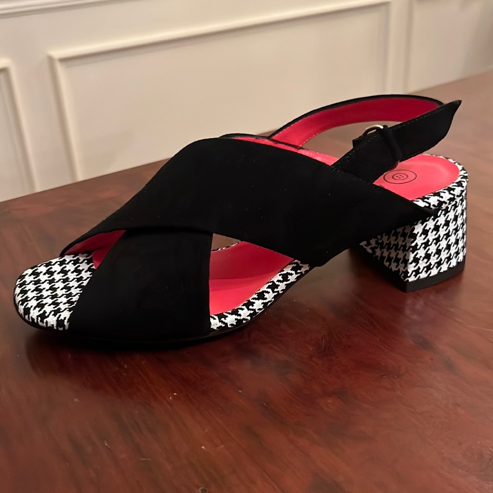 NWB Pas De Rouge Women's Fleur 2824 In Black Suede/Embossed Leather Size 37 - Picture 3 of 12